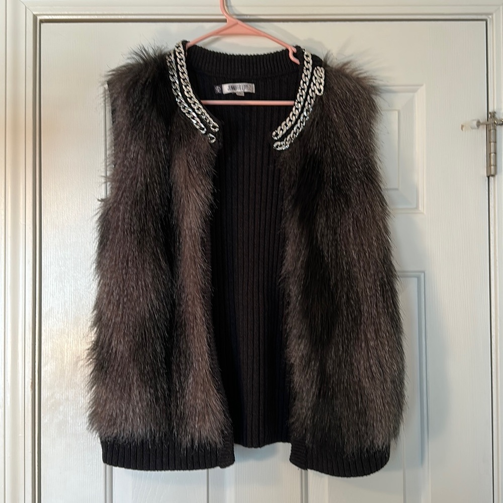 Jennifer Lopez Vest, Size L, Knit Sweater, Knit Vest
